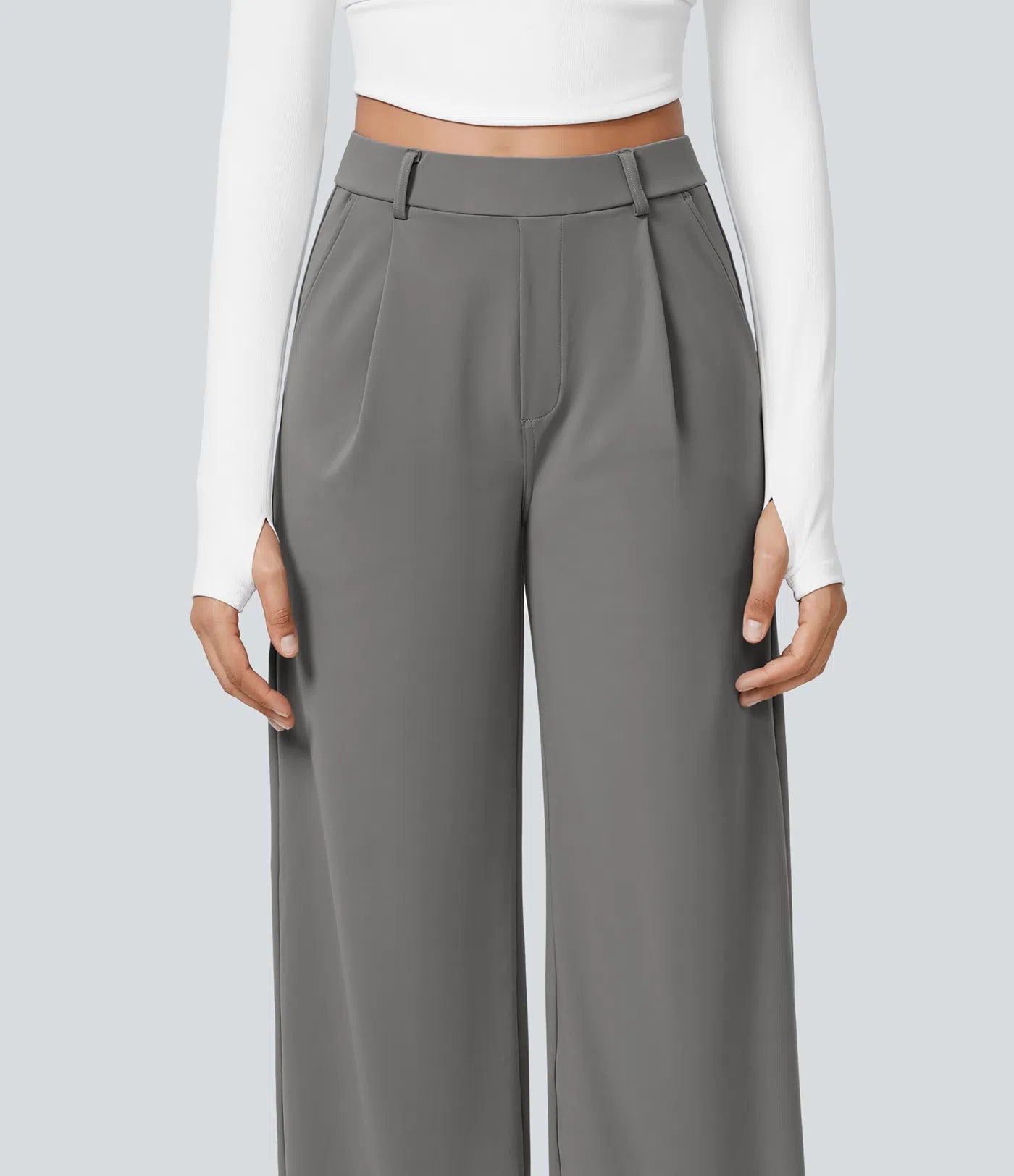 DayStretch High Waisted Pocket Straight Leg Work Pants