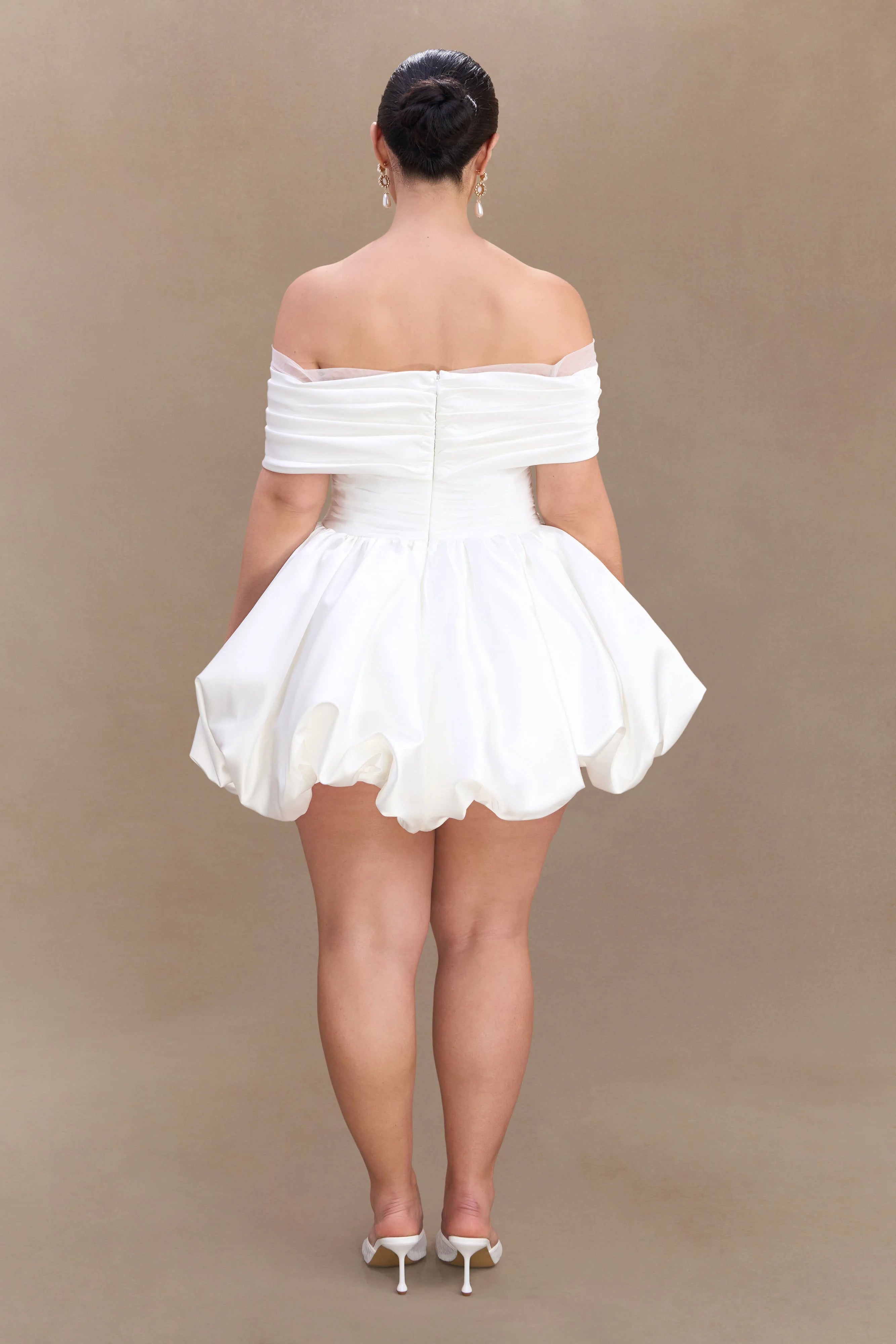 Lauretta Off Shoulder Mini Dress - White